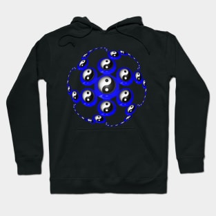 Yin Yang Design - Blue Color with a Ball Effect Hoodie